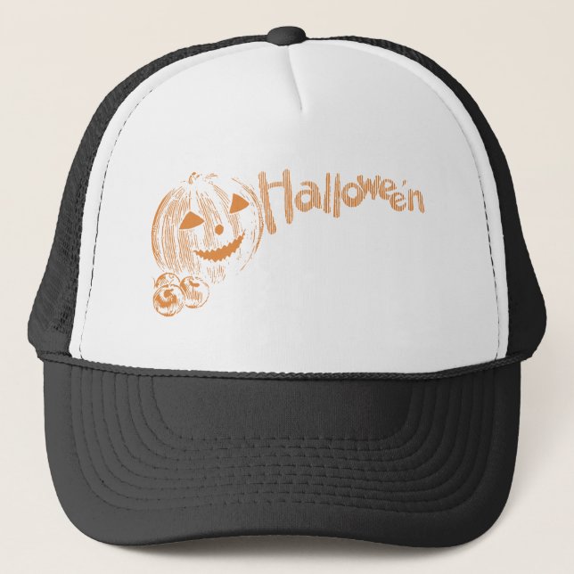 Papa's Posse of Halloween Jack o Lanterns  Trucker Hat (Front)