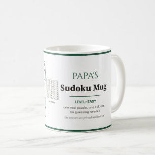 Papa's Sudoku Easy Real Puzzle Personalized Coffee Mug