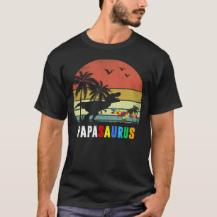 Papasaurus Autism Awareness Dad Papa Dinosaur Fath T-Shirt