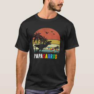 Papasaurus Autism Awareness Dad Papa Dinosaur Fath T-Shirt