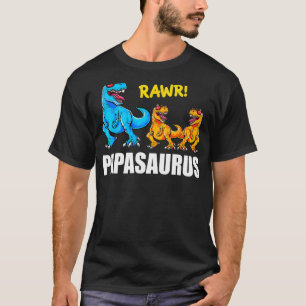 Papasaurus Cool Rex Dinosaur Fathers Day Family Ma T-Shirt