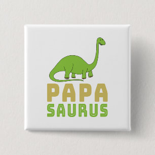 Papasaurus Dinosaur Brontosaurus Father's Day 15 Cm Square Badge