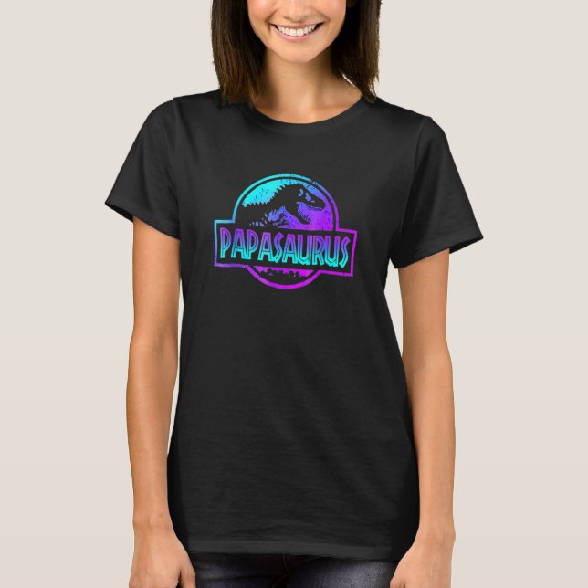 Papasaurus Dinosaur Tee Rex Father Day For Dad (Front)