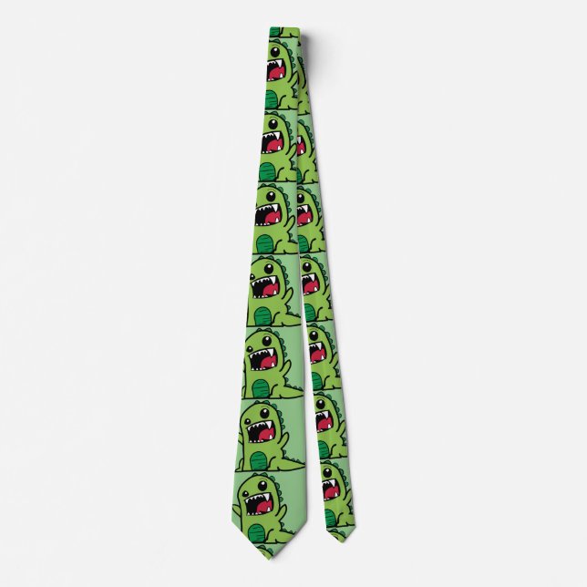 PAPASAURUS Dinosaur Tie (Front)