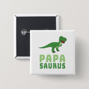 Papasaurus Dinosaur Tyrannosaurus Rex Father's Day 15 Cm Square Badge