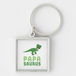 Papasaurus Dinosaur Tyrannosaurus Rex Father's Day Key Ring