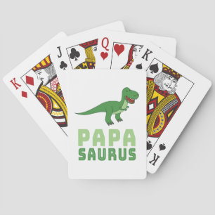 Papasaurus Dinosaur Tyrannosaurus Rex Father's Day Playing Cards