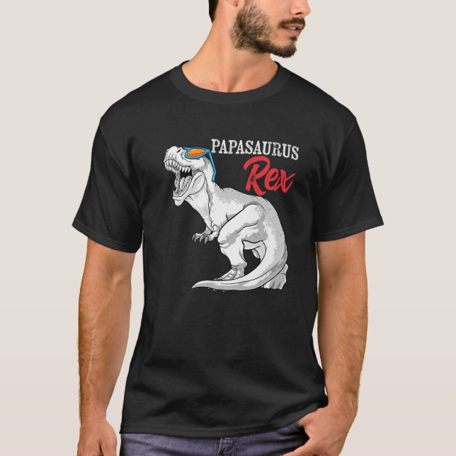 Papasaurus Rex Dinosaur Funny Papa Saurus Family M T-Shirt (Front)