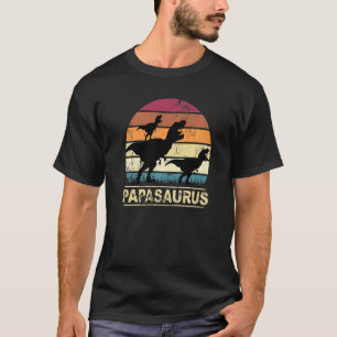 Papasaurus Rex Dinosaur Pajama Dino Twin Dad with  T-Shirt