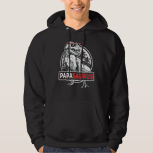 Papasaurus Rex Dinosaur Papa Saurus Father's Fami Hoodie