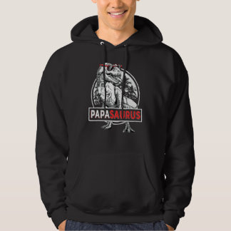 Papasaurus Rex Dinosaur Papa Saurus Father's Fami Hoodie