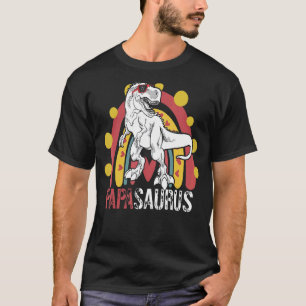 Papasaurus Rex Rainbow Papa Saurus Family Matchin T-Shirt