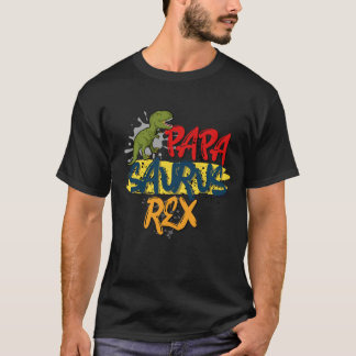 Papasaurus Rex Retro shirt-Funny Father Day-Gift  T-Shirt