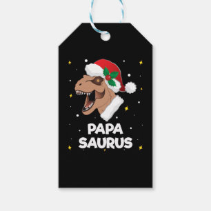 Papasaurus Santa Claus Dinosaur Christmas Gift Tags