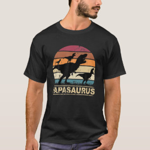 Papasaurus T - Rex Dinosaur Dino Triplet Dad With T-Shirt