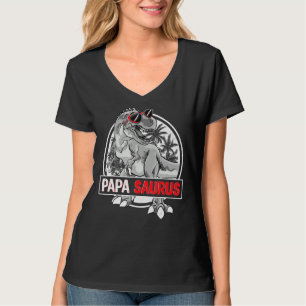 Papasaurus T Rex Dinosaur Funny Papa Saurus Family T-Shirt