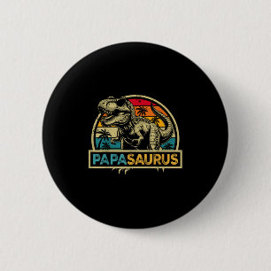 Papasaurus T Rex Dinosaur Papa Saurus Family Match 6 Cm Round Badge
