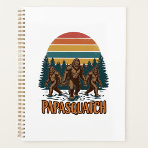 Papasquatch Bigfoot Vintage Sunset Vector Design_1 Planner