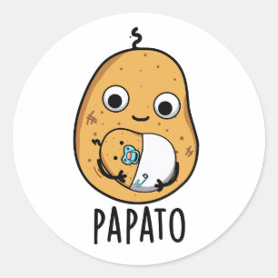 Papato Funny Potato Pun Classic Round Sticker