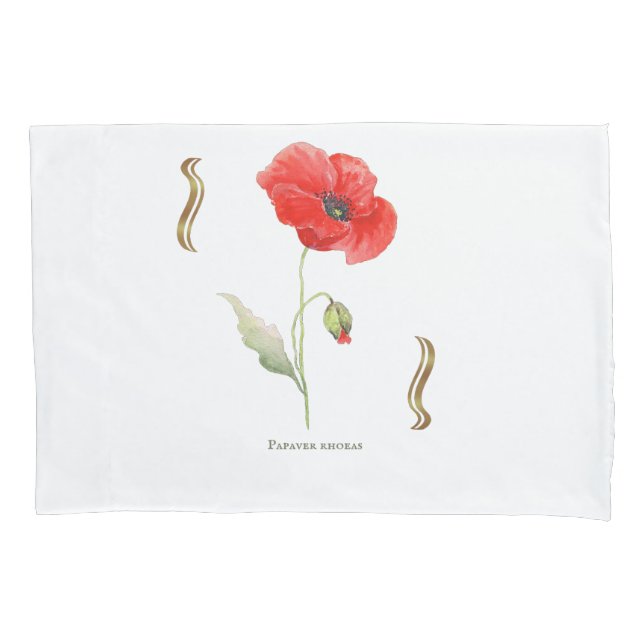 Papaver rhoeas  pillowcase (Front)