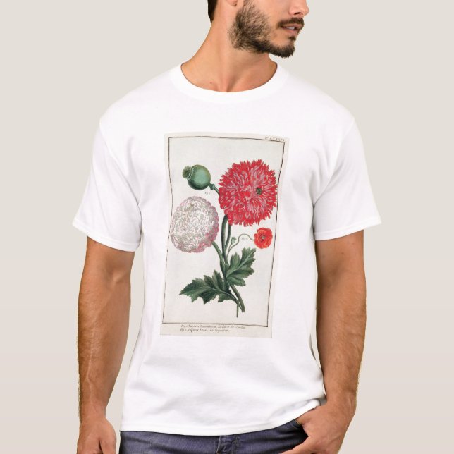 Papaver somniferum and Papaver rheas engraved by G T-Shirt (Front)