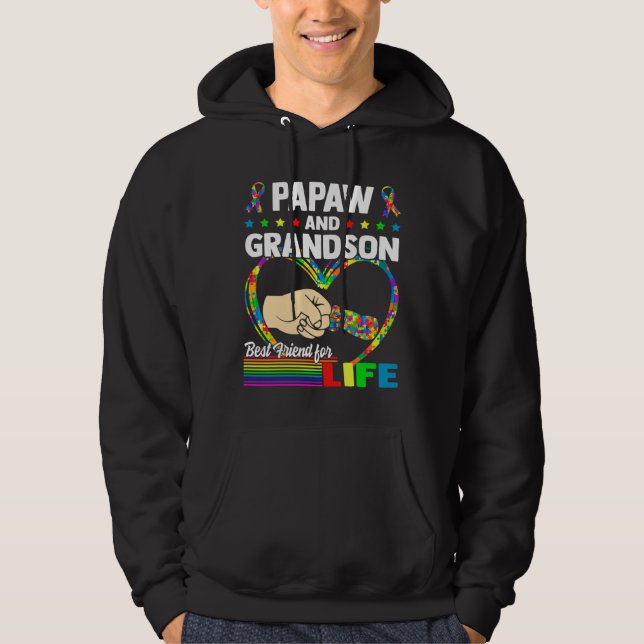 Papaw And Grandson Best Friend For Life Autism Gra Hoodie (Front)