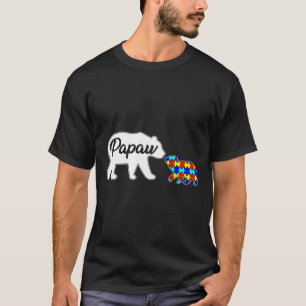 Papaw Bear Autism Awareness Love Support Family Au T-Shirt