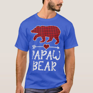 Papaw Bear Funny Pajama Red Plaid 1635  T-Shirt