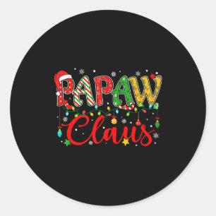 Papaw Claus Christmas Lights Pajama Family Matchin Classic Round Sticker