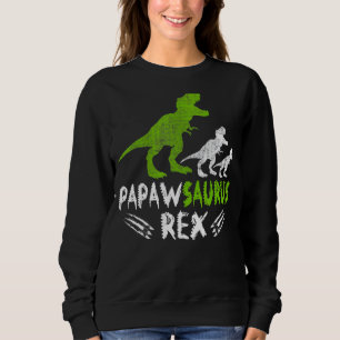Papaw Dinosaur Papawsaurus 2 Two Kids Christmas Fa Sweatshirt