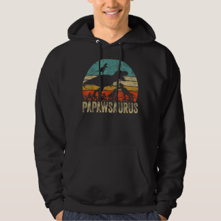 Papaw Dinosaur Papawsaurus 3 Two Kids Christmas Fa Hoodie