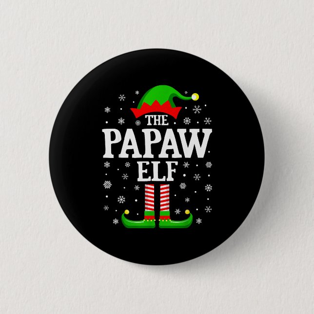 Papaw Elf Funny Christmas Family Matching  6 Cm Round Badge (Front)