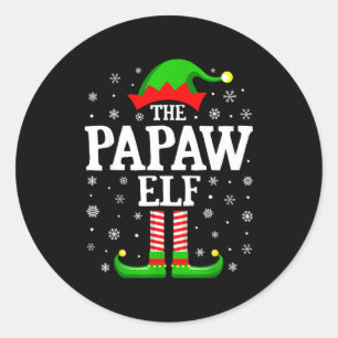 Papaw Elf Funny Christmas Family Matching  Classic Round Sticker