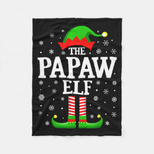 Papaw Elf Funny Christmas Family Matching Fleece Blanket