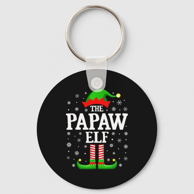 Papaw Elf Funny Christmas Family Matching  Key Ring (Front)