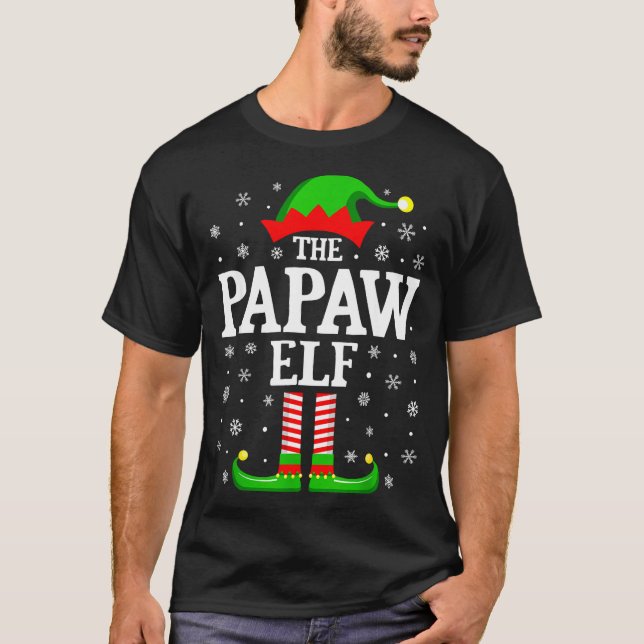 Papaw Elf Funny Christmas Family Matching  T-Shirt (Front)