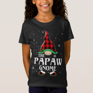 Papaw Gnome Buffalo Plaid Matching Family Christma T-Shirt