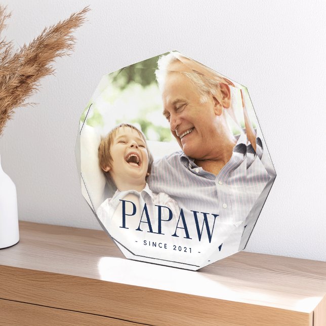 Papaw Grandpa Year Established Photo Block (Creator Uploaded)