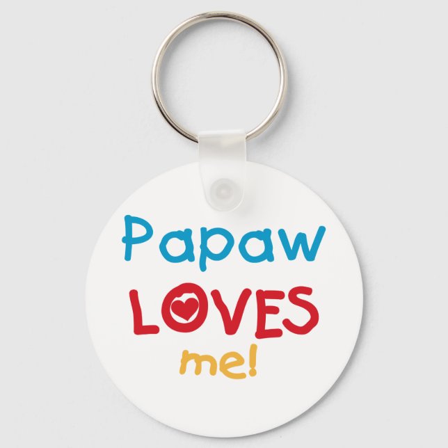Papaw Loves Me T-shirts and Gifts Key Ring (Front)