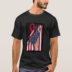 Papaw Multiple Myeloma Awareness Ribbon American F T-Shirt