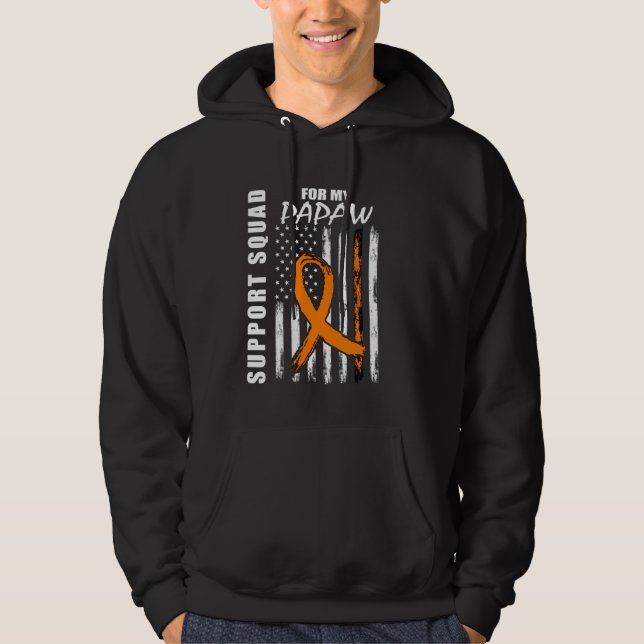 Papaw Multiple Sclerosis Awareness Flag Supporter  Hoodie (Front)