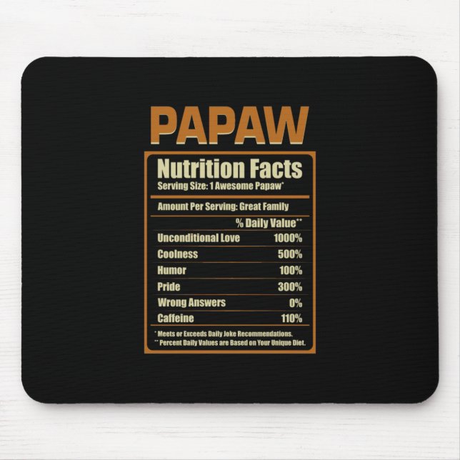 Papaw Nutrition Facts Unconditional Love Mouse Mat (Front)