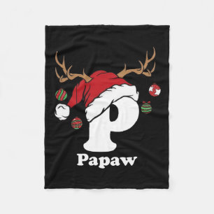 Papaw Of Family Christmas 2024 Matching Santa Elf Fleece Blanket