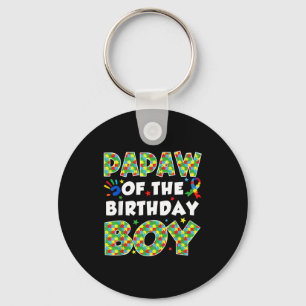 Papaw of the bday boy autism awareness puzzle key ring
