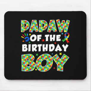 Papaw of the bday boy autism awareness puzzle mouse mat