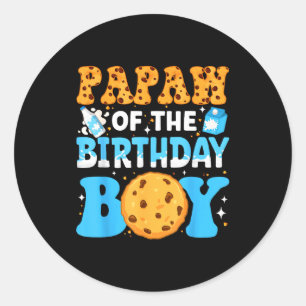 Papaw Of The Birthday Boy Milk And Cookies 1st Bir Classic Round Sticker