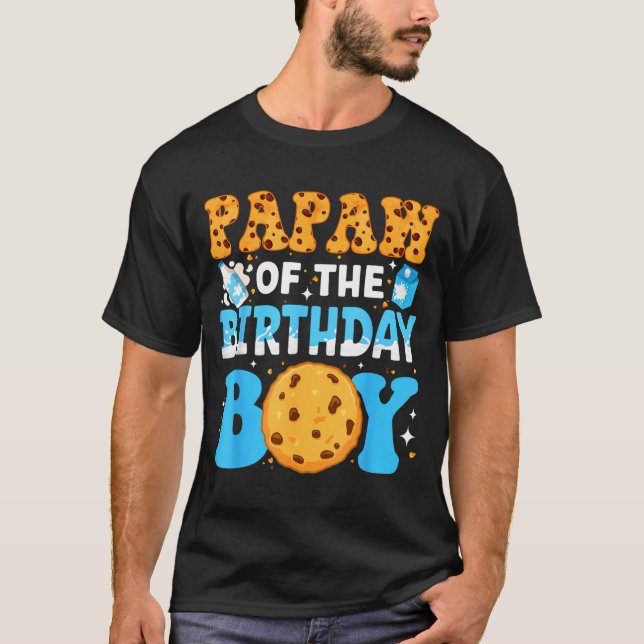 Papaw Of The Birthday Boy Milk And Cookies 1st Bir T-Shirt (Front)