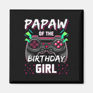 Papaw Of The Birthday Girl Video Game B-day Top Ga Magnet