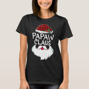 Papaw Santa Claus red plaid funny family Christmas T-Shirt
