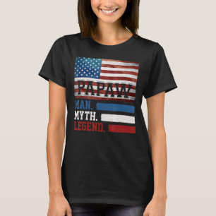 Papaw The Man Myth Legend American Flag Father's D T-Shirt